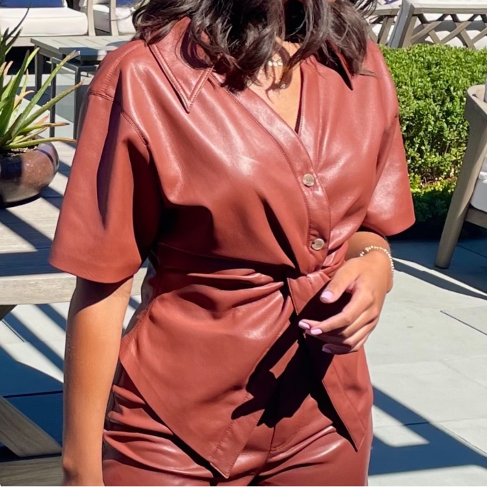 Nanushka Twisted Vegan Leather Top